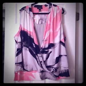 Alfani sleeveless blouse size 22 EUC pink/gray/Blk